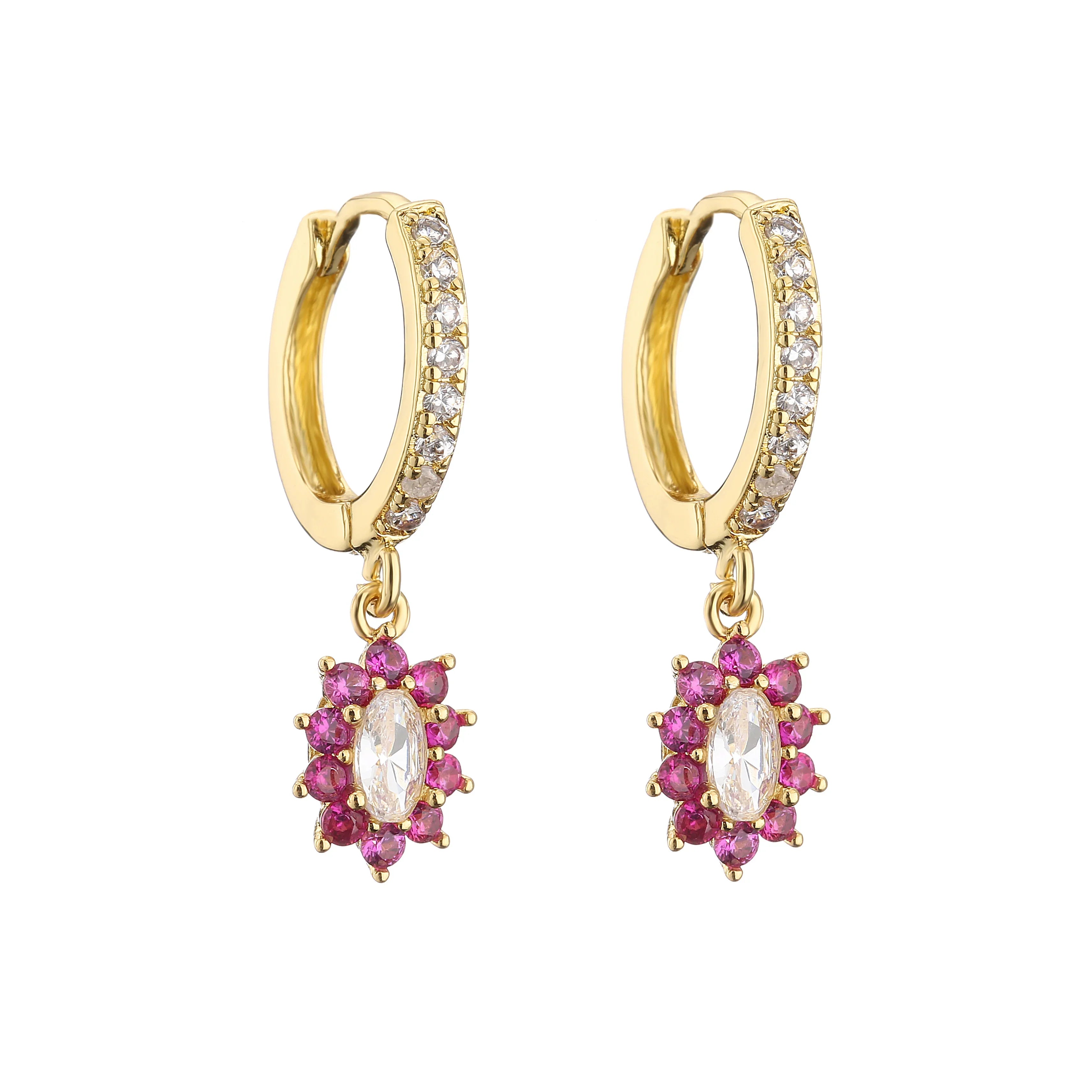 Cubic Zirconia Hoop Earrings | Classic Dazzling Stud Earrings for Women