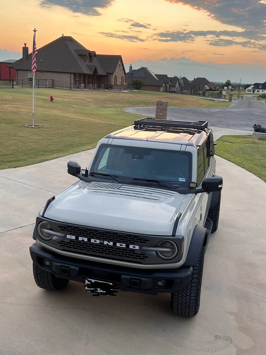 Stealth Clear American Flag Hood Overlay - 2021+ Bronco
