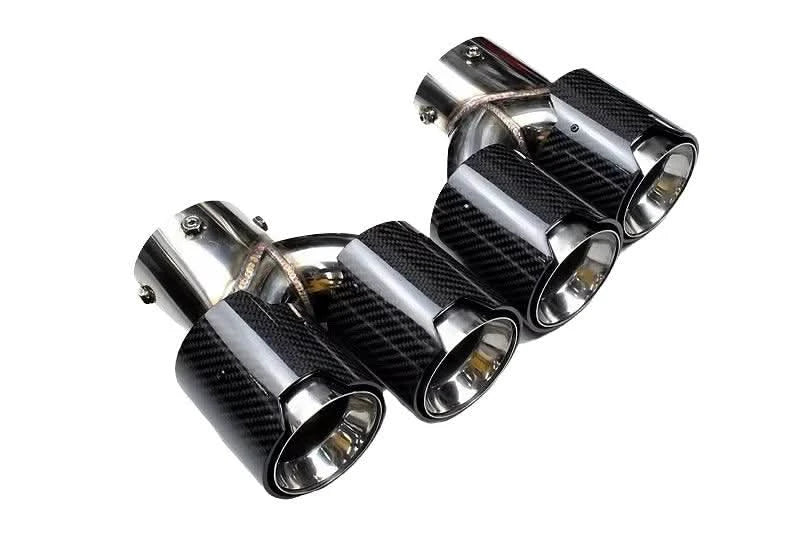 Carbon Fiber Dual Exhaust Tips for BMW M340i M240i M440i | G20 G42 G22 G23 G26 | Y-Pipe Single-to-Dual Conversion | Sold as Pair