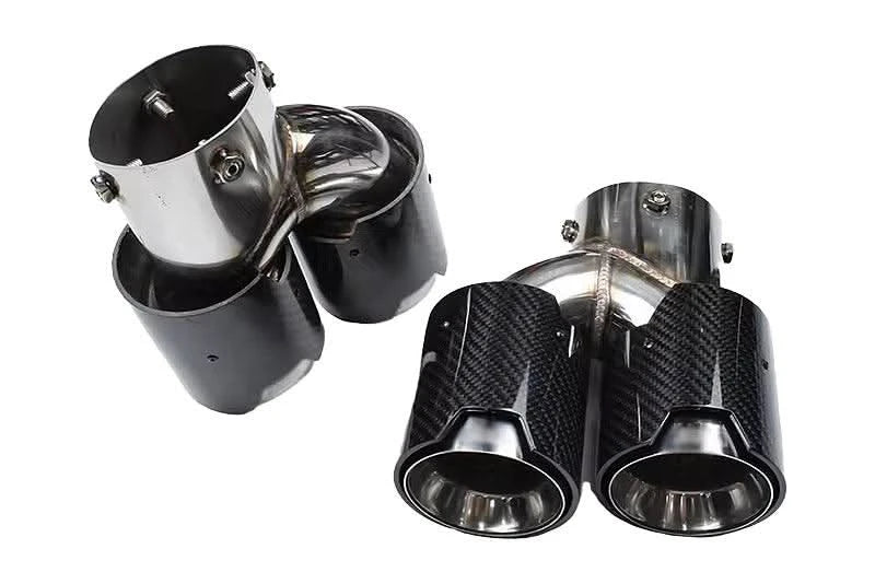 Carbon Fiber Dual Exhaust Tips for BMW M340i M240i M440i | G20 G42 G22 G23 G26 | Y-Pipe Single-to-Dual Conversion | Sold as Pair