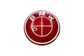 BMW Roundel Emblem Covers - Full Carbon Fiber Red and White Style
