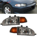 1992-1995 Honda Civic Amber JDM Pair Glass Lens Driving Lamp Headlight