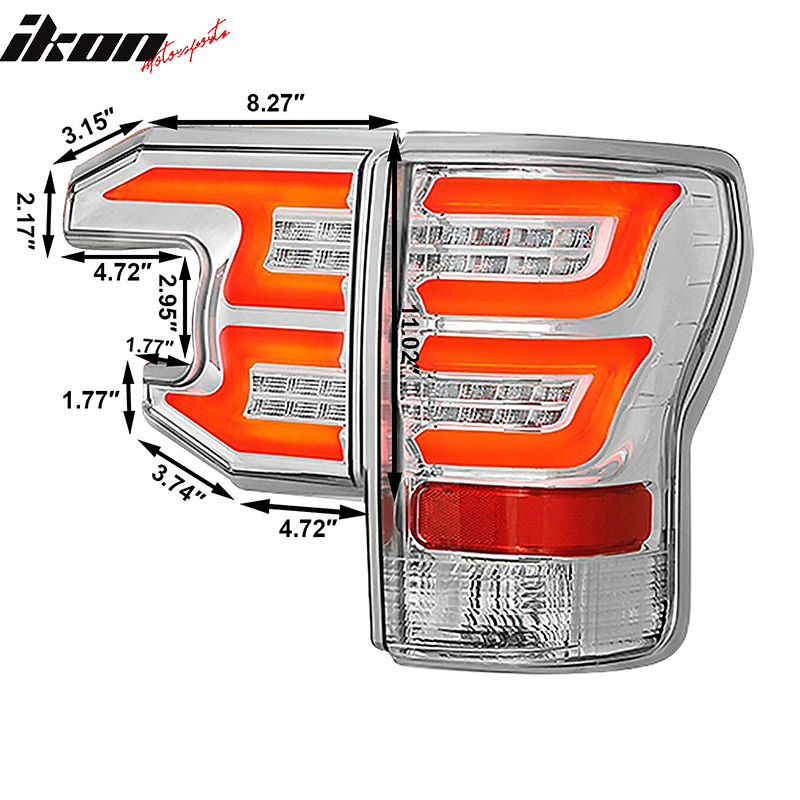 Fits 07-13 Toyota Tundra Sequential Tail Lights Clear Lens Housing