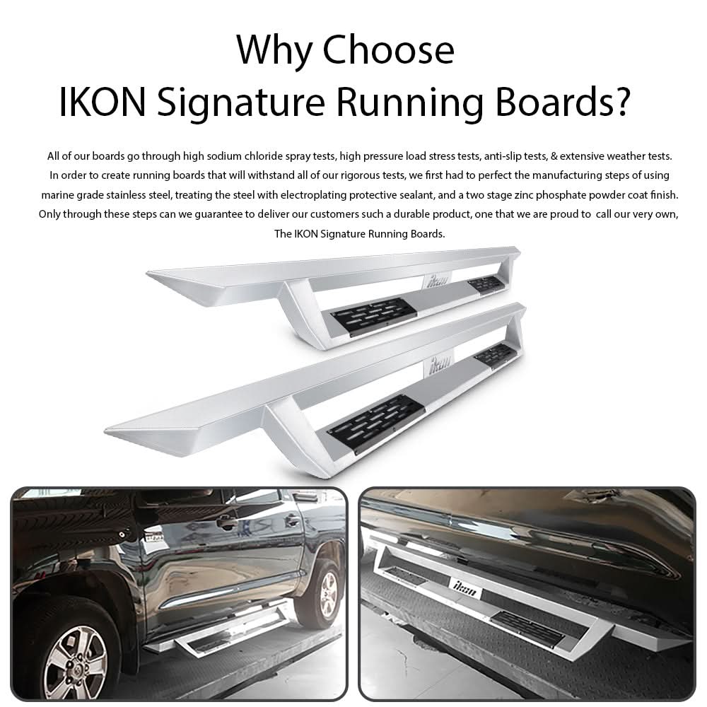 2007-2018 Chevy Silverado Sierra IKON V1 Silver Running Boards Steel