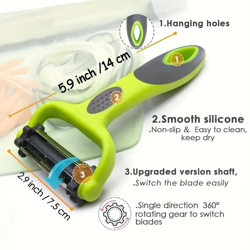 1pc 3in1 Multi Fruit Vegetable Peeler Grater Shredder | Kitchen Essential Multifunctional Cutter