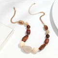 Vintage Acrylic Irregular Beaded Chain Necklace | Geometric Clavicle Choker Jewelry