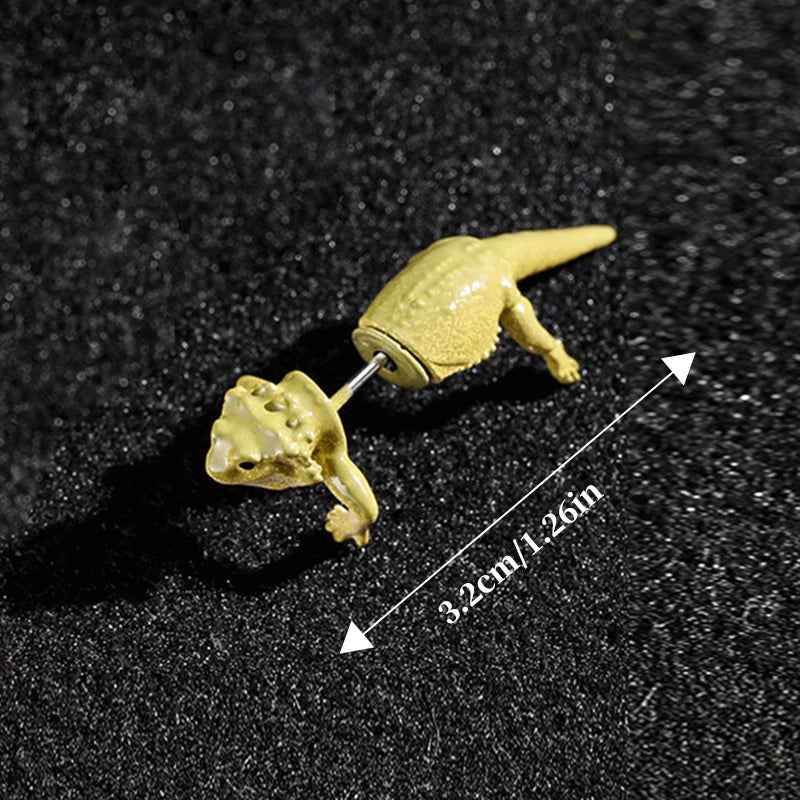 1 Pair Hip Hop Frog Lizard Stud Earrings | Fashion Animal Jewelry Gift