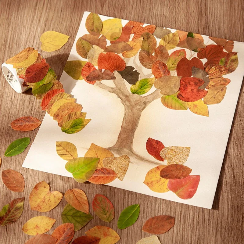 Leaf Washi Paper Stickers | 50-Pack DIY Scrapbooking Decor