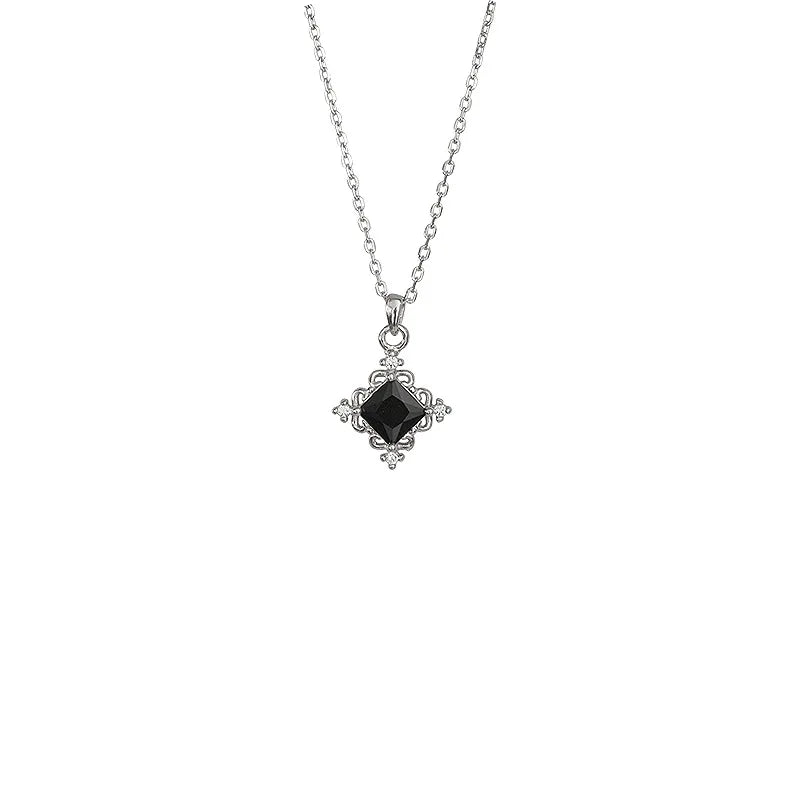 VOQ Silver Square Pendant Necklace | Fashion Gift for Women