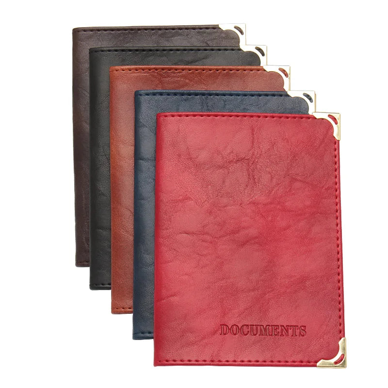 Vintage PU Leather Passport Holder Wallet | Unisex Travel Document Organizer