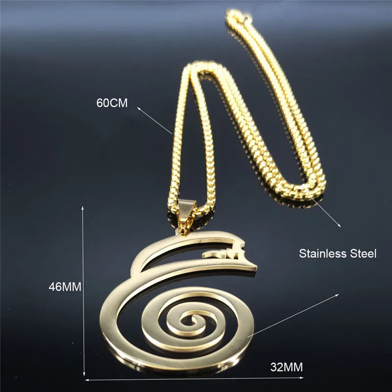 Dai Ko Myo Stainless Steel Pendant Necklace | Gold Color Master Reiki Symbol Jewelry