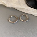 Metal Four Star Hoop Earrings for Women | Simple Zircon Geometric Circle Earrings