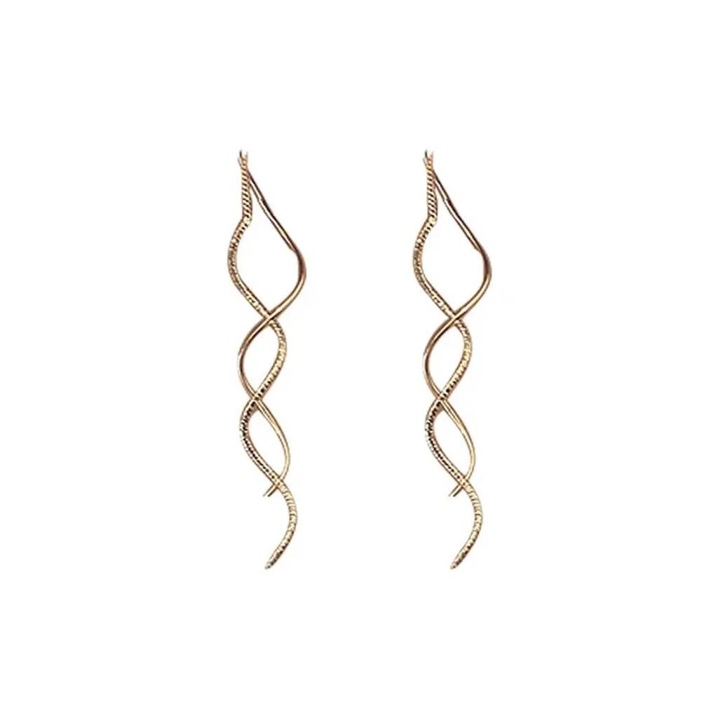 2Pcs Wave Fringe Tassel Earrings | Exquisite Long Style Stud Earrings for Women