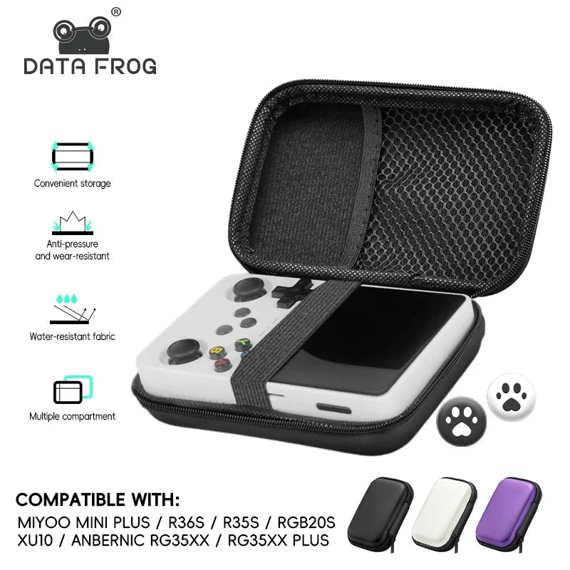 Data Frog Portable Handheld Console Carrying Case | Retro Gaming Travel Bag
