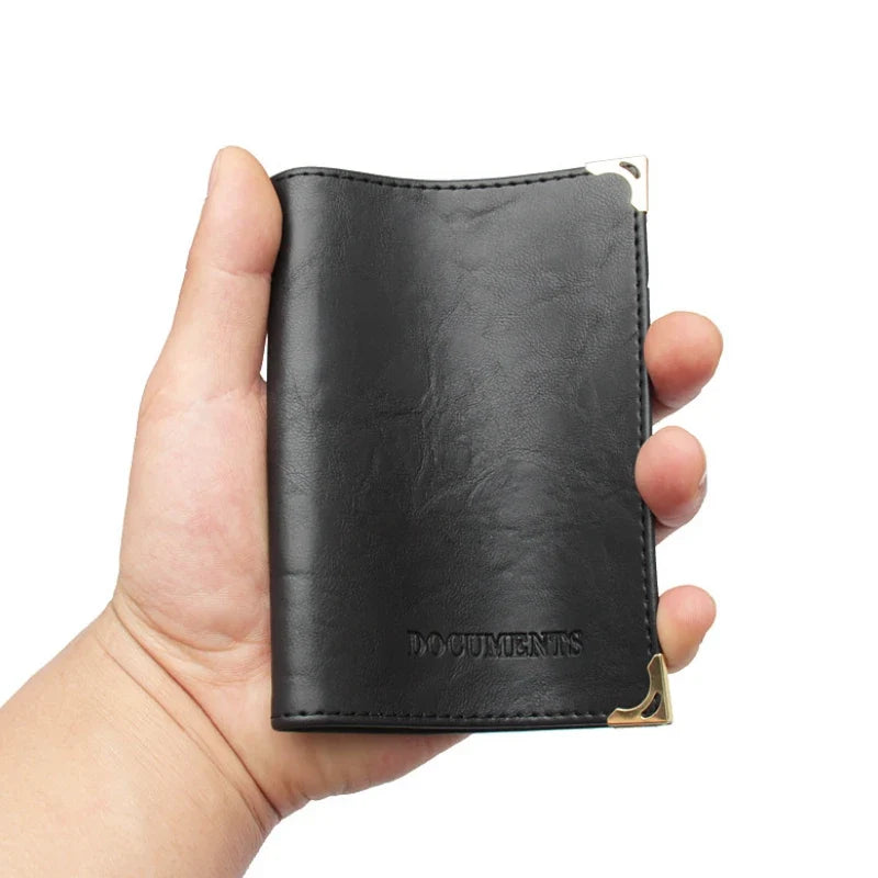 Vintage PU Leather Passport Holder Wallet | Unisex Travel Document Organizer
