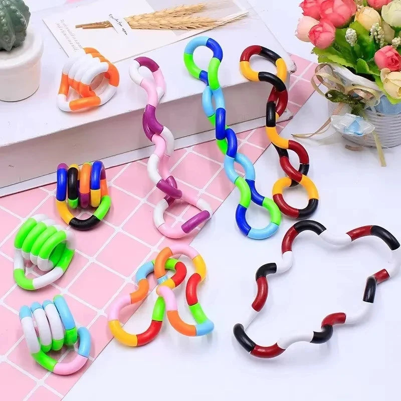 Tangle Fidget Toy | Twisting Sensory Hand-Eye Coordination Anxiety Relief Finger Toy for Kids and Adults