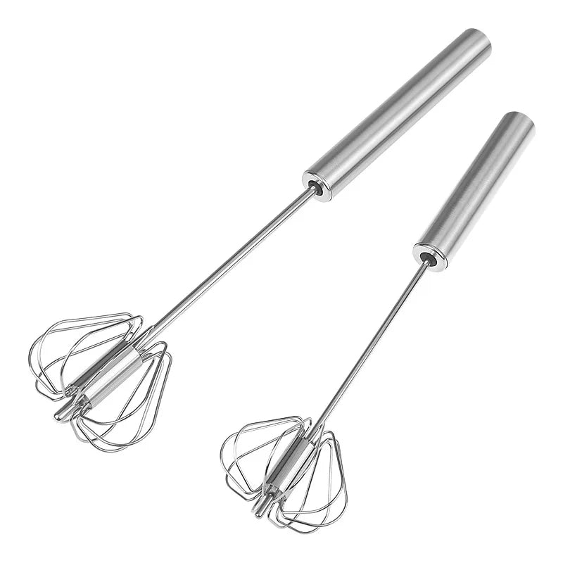 Stainless Steel Manual Egg Beater | Semi-Automatic Rotary Cream Blender for Baking