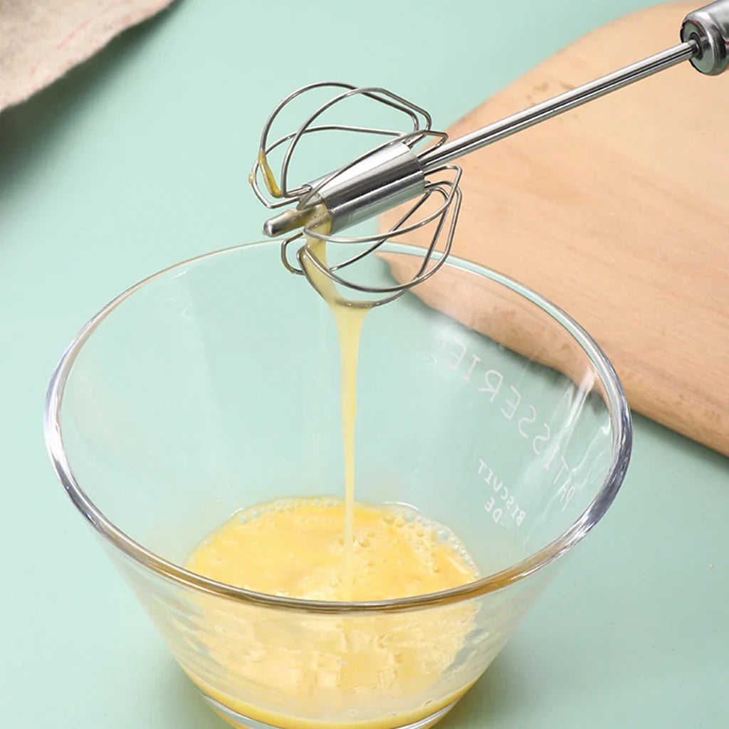 Semi-Automatic Egg Beater | 304 Stainless Steel Manual Hand Mixer