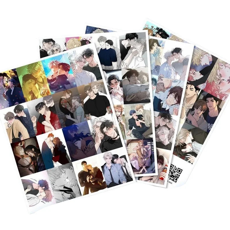 63PCS Korean Webtoon Stickers Set | Cute BL Anime Decoration Self-Adhesive Sticker for Laptop Diary Phone