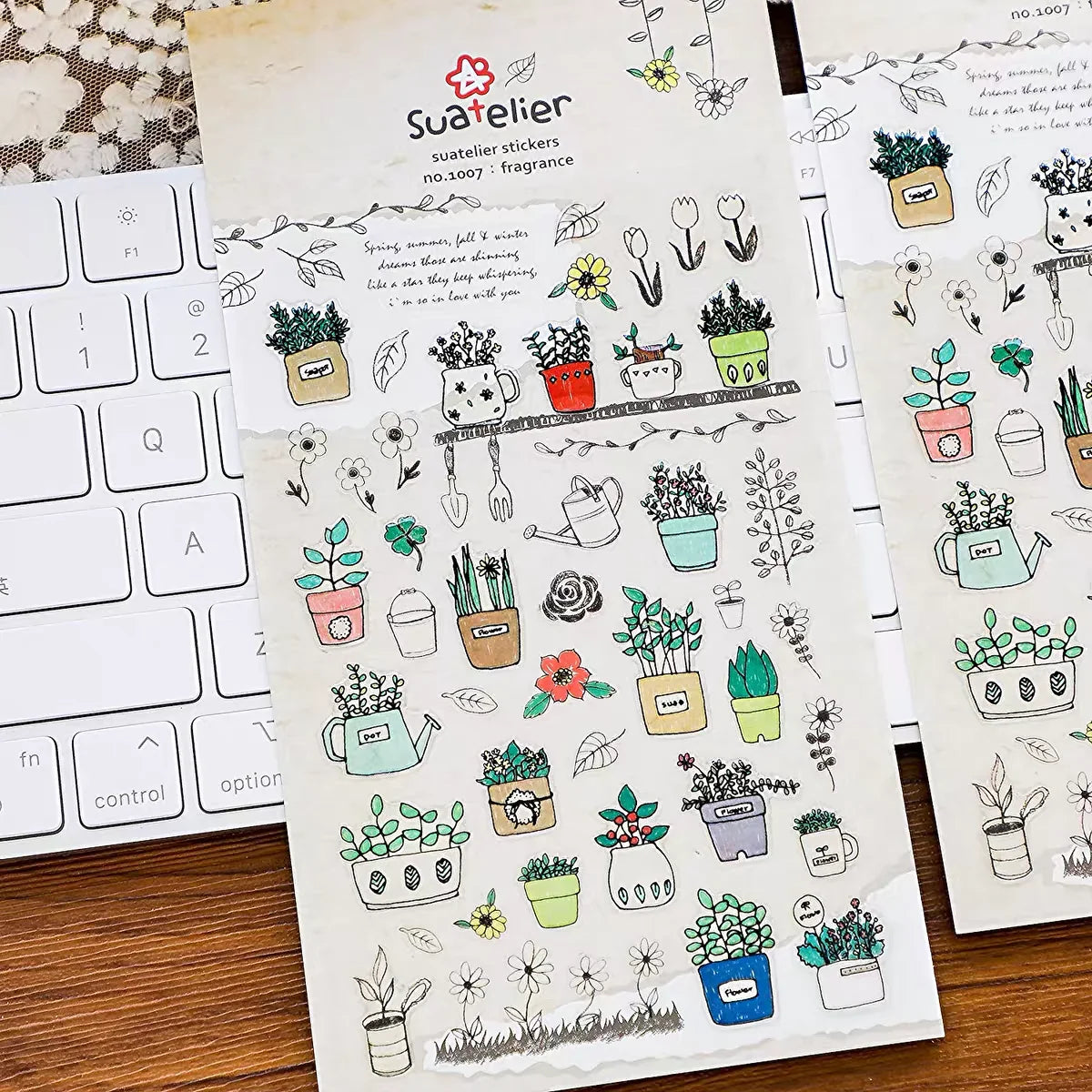 Suatelier Potted Plant PVC Stickers | Korean Import DIY Scrapbooking Set
