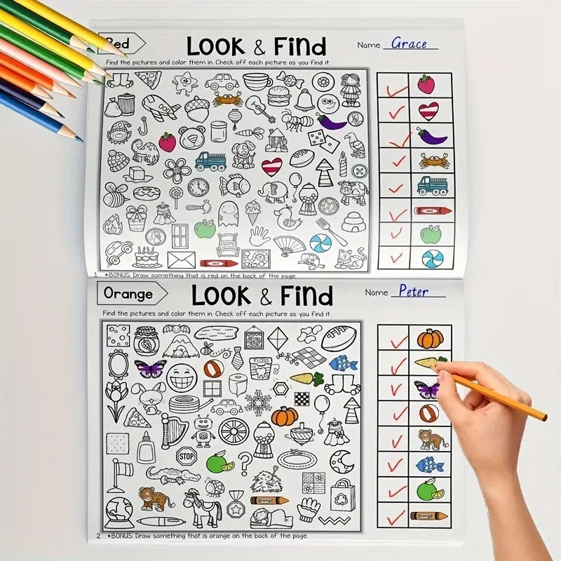 Look and Find Shape and Color Workbook | Kids Drawing and Activity Notebook