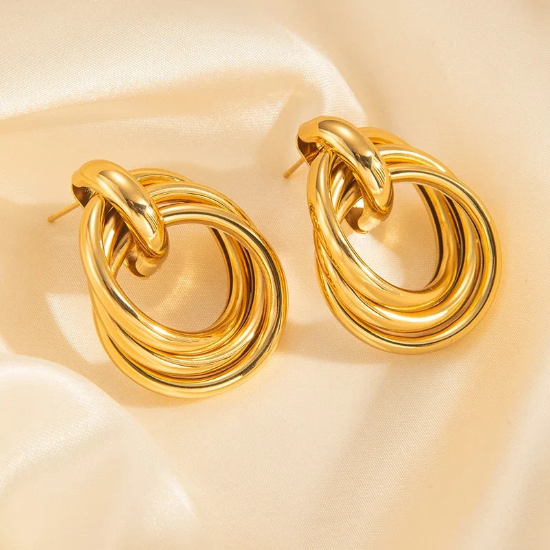 316L Stainless Steel Hoop Earrings for Men Women | Geometric Drop Earrings