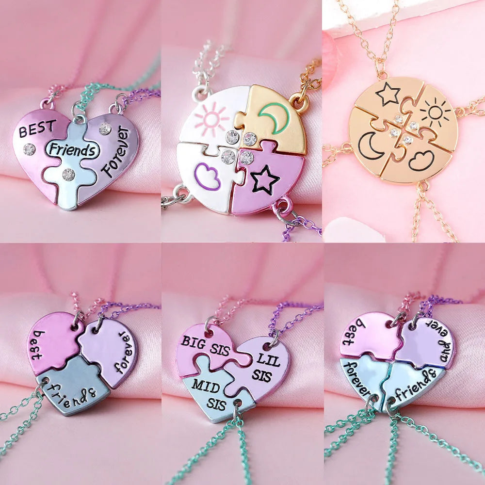 Heart-shaped Best Friend Necklace Set | BFF Friendship Jewelry for Girls