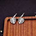 Stainless Steel Monstera Leaf Drop Earrings | Boho Jewelry for Women