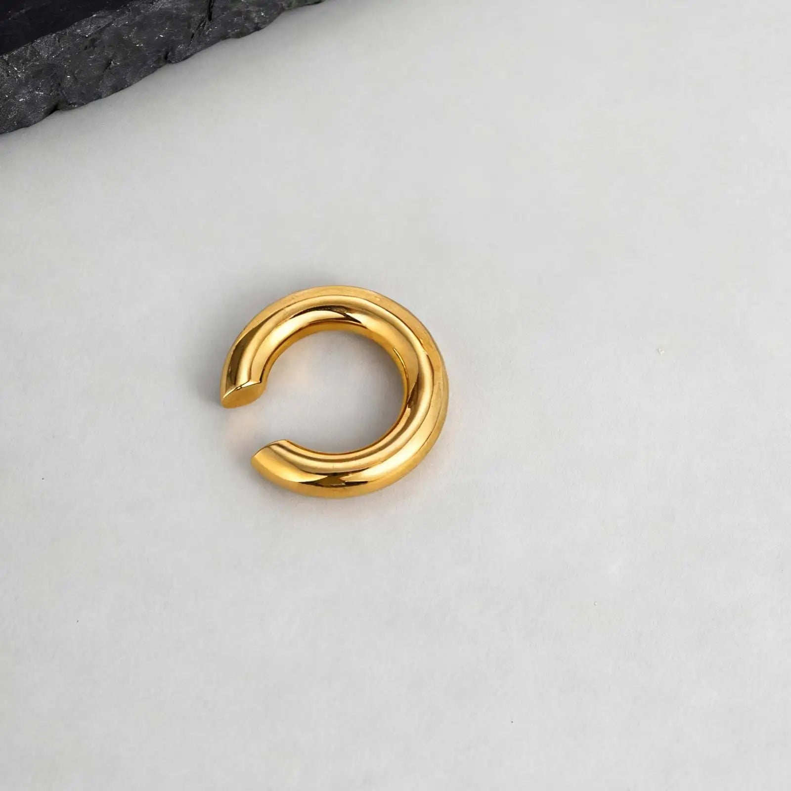 Stainless Steel C-Shaped Ear Clip | Punk Fake Piercing Ear Cuff for Women