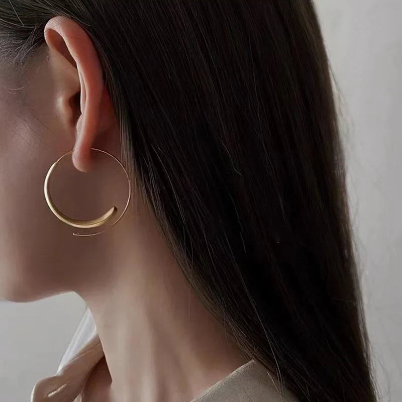 2025 New Matte Gold Circle Drop Earrings | Women's Fashion Jewelry