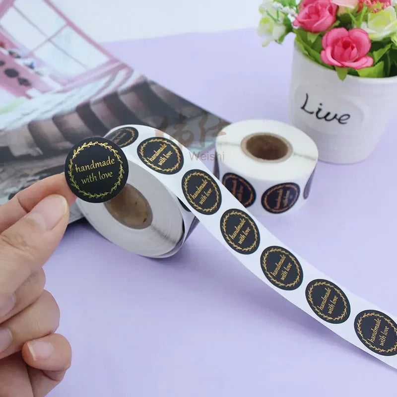 500pcs Handmade With Love Stickers | Baking Label Wedding Party Decoration Envelope Seal