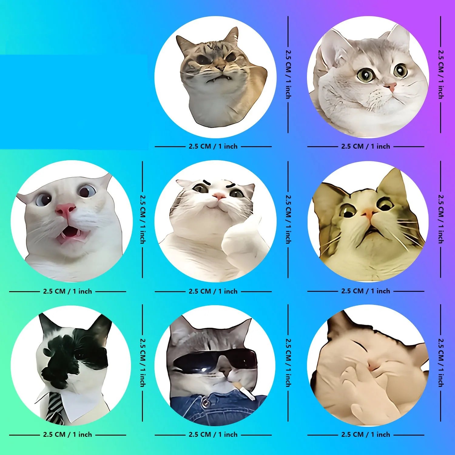 Funny Cat Cartoon Sticker Roll | 100pcs Animal Stickers for Photocard Decor