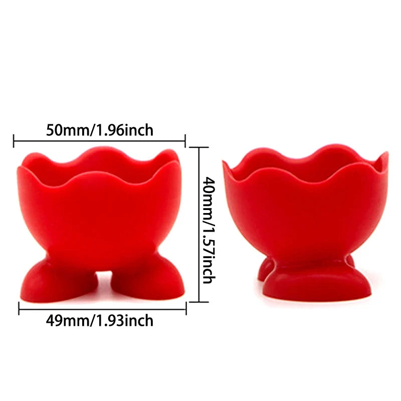 5PCS Silicone Egg Cup Holders | Food Grade Egg Storage Rack and Poacher Cups