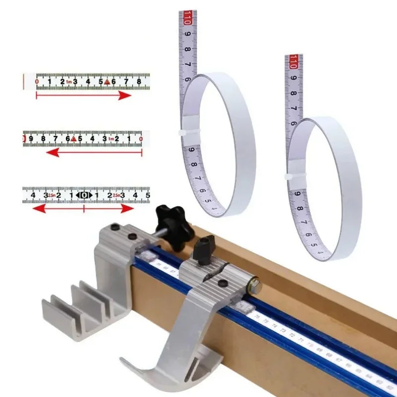 Miter Track Tape Measure | Self Adhesive Metric Steel Ruler for T-Track Miter Saw