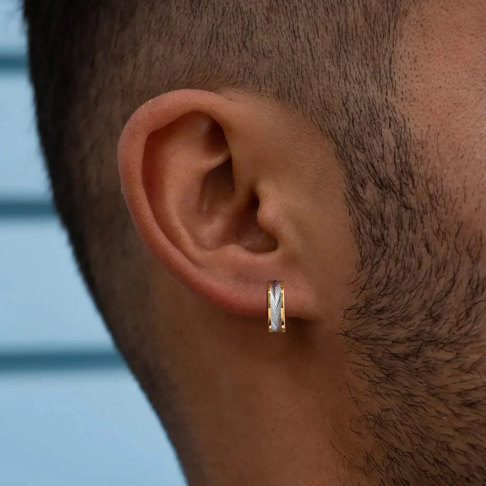 Vnox Stainless Steel Small Hoop Earrings for Men Women | Stylish Two-Tone Metal Huggies