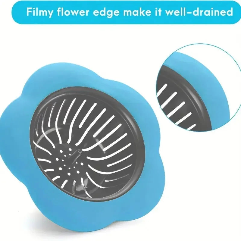 2PCS Silicone Kitchen Sink Strainer Anti-Clog Drain Filter Net Stopper for 4.5 Inch Drains