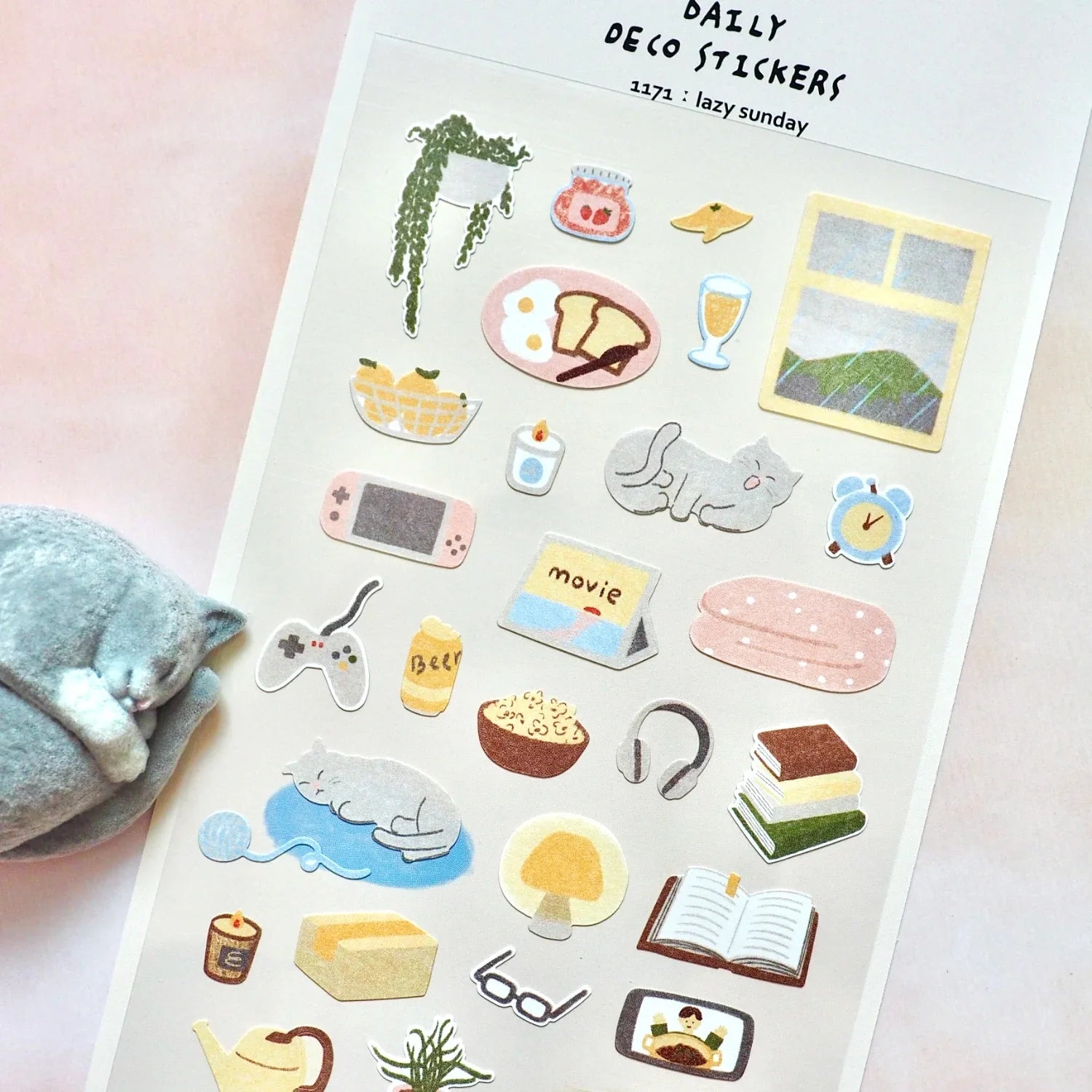 Korean Import Suatelier Lazy Sunday Stickers | Cute Scrapbooking and DIY Journal Decor
