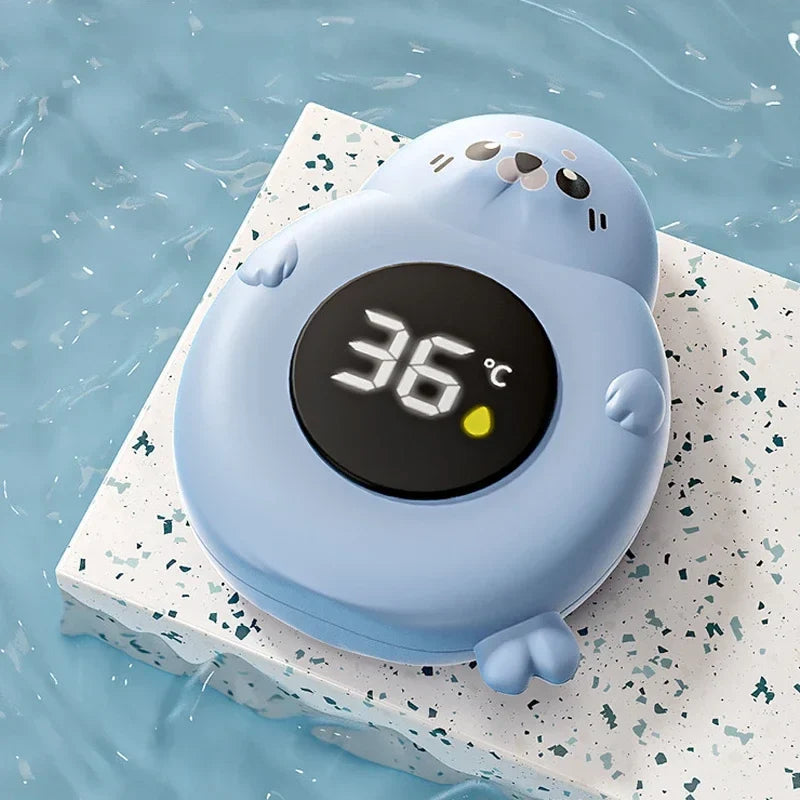 JUSTLANG Blue Seal Baby Bathtub Water Thermometer | Safe LED Temperature Sensor for Kids
