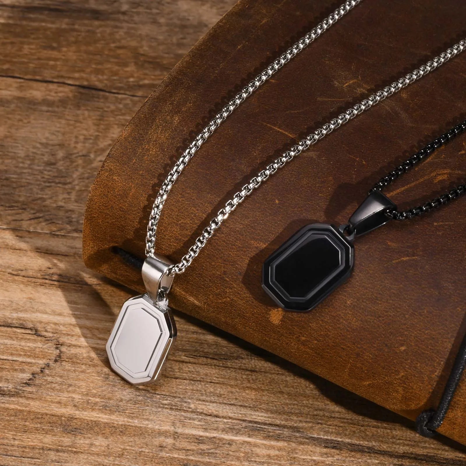 Personalized Initial Geometric Necklace | Stainless Steel Letter Pendant for Men and Women