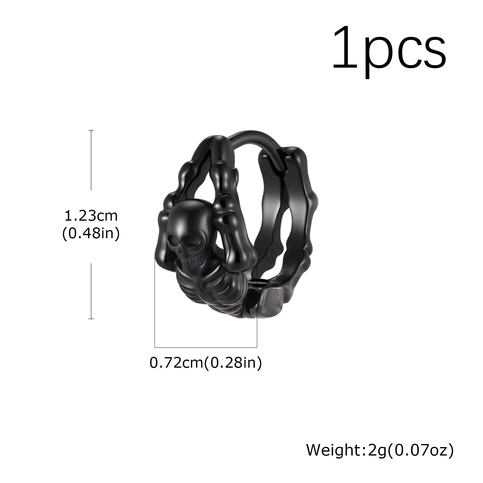 Punk Skeleton Hoop Earrings for Men | Never Fade Metal Huggies