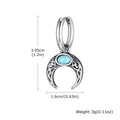 Vintage Moon Earrings for Men | Green Stone Stainless Steel Hoop Jewelry