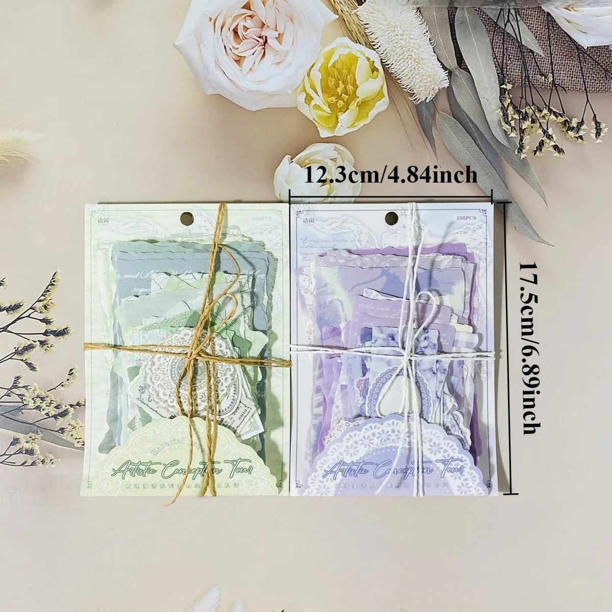 Journamm 100-Sheet Scrapbook Paper Pack | DIY Card Making and Decorative Collage Supplies