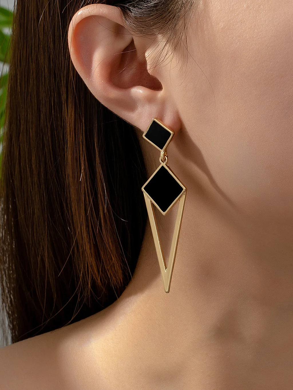 Alloy Diamond-Shaped Oil-Drip Stud Earrings | Summer Trendy Geometric Jewelry