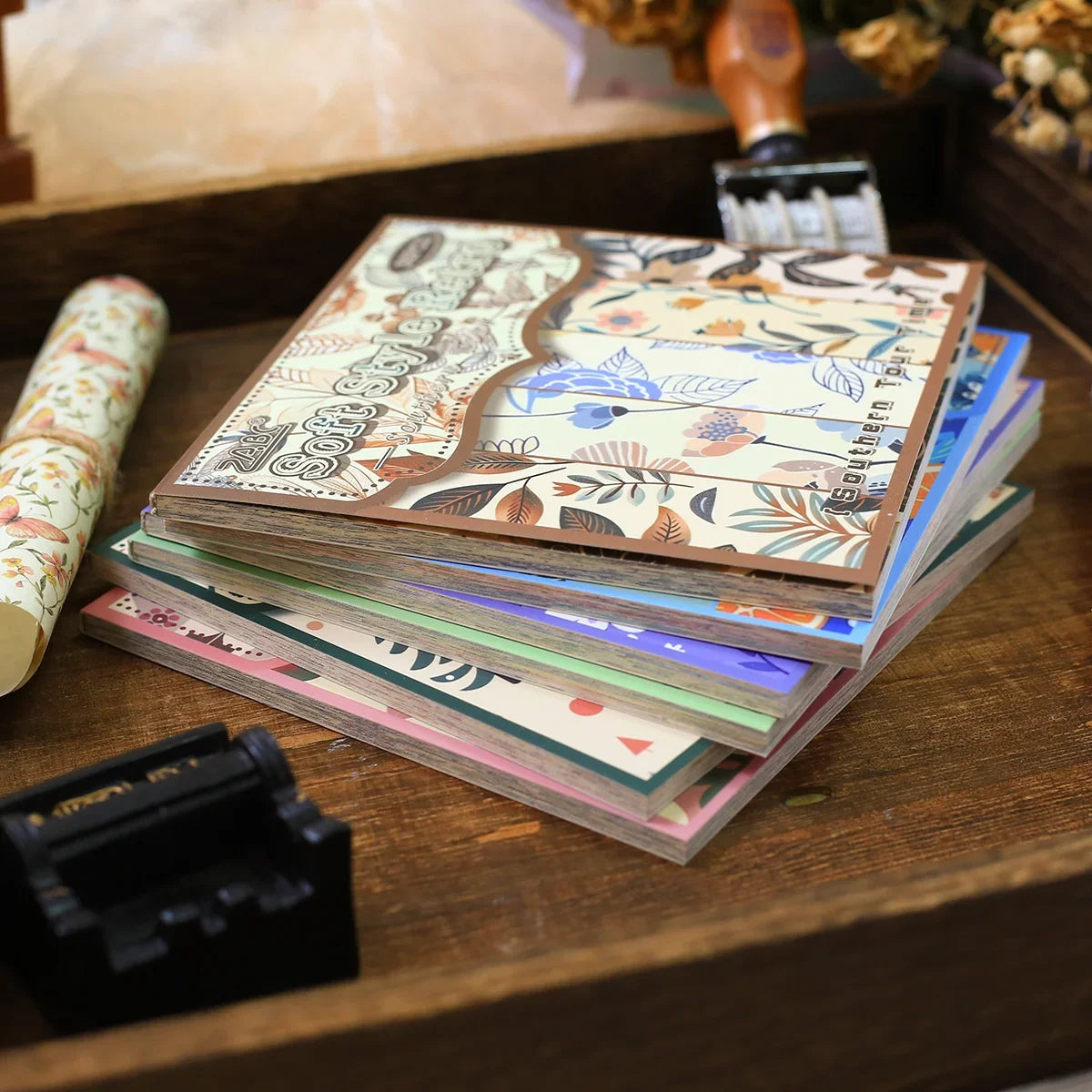 Vintage Floral Scrapbook Paper Set | 30 Sheets Aesthetic Journaling Supplies