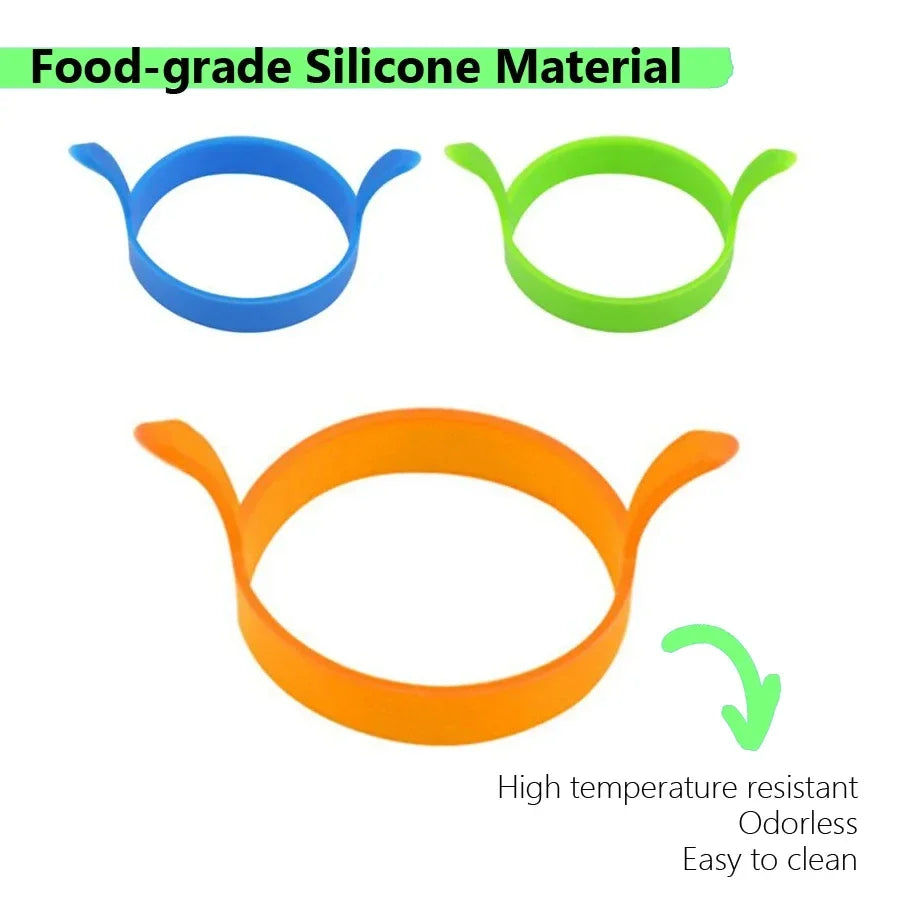 3Pcs Silicone Egg Rings for Breakfast | Food Grade Frying Molds