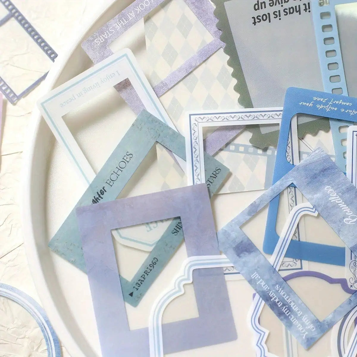 30pcs Transparent PET Frame Stickers | Scrapbooking and Journaling Decorative Supplies