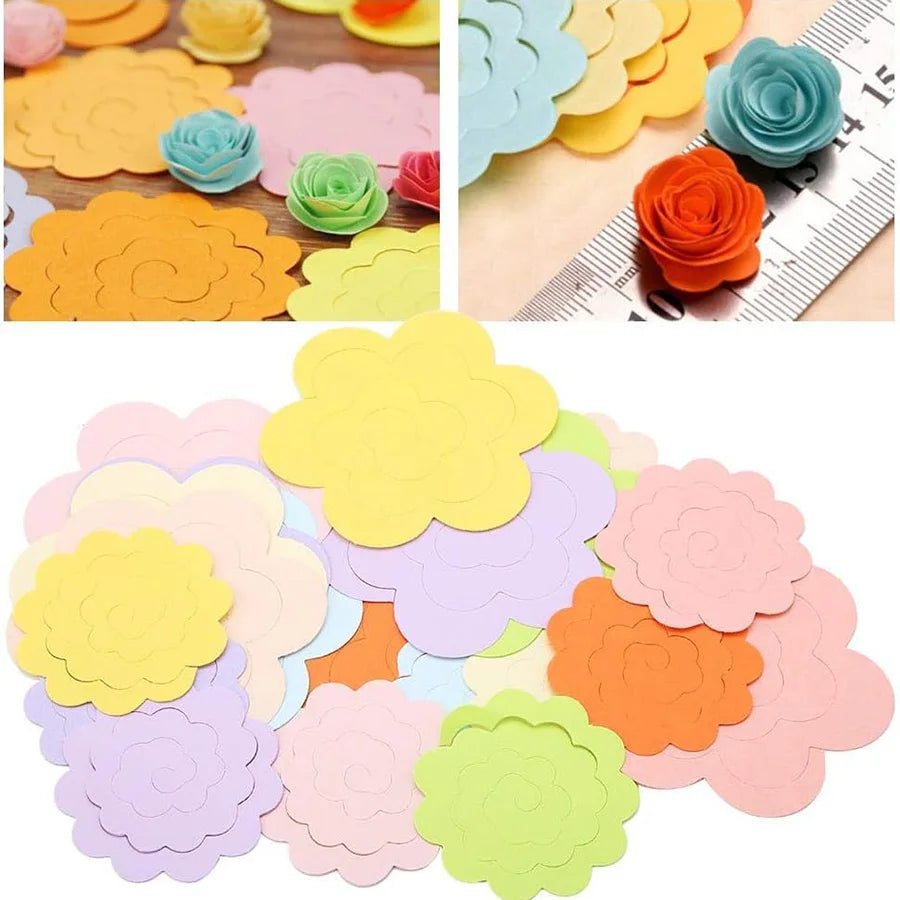 20/40pcs Roll Rose Flower Quilling Paper Strips | DIY Paper Craft Kit for Scrapbooking