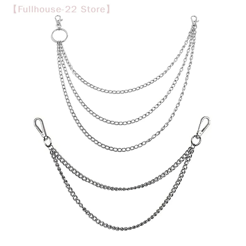 MAX-22 Punk Hip-Hop Metal Belt Chain | 2/3 Layer Long Waist Chain for Jeans