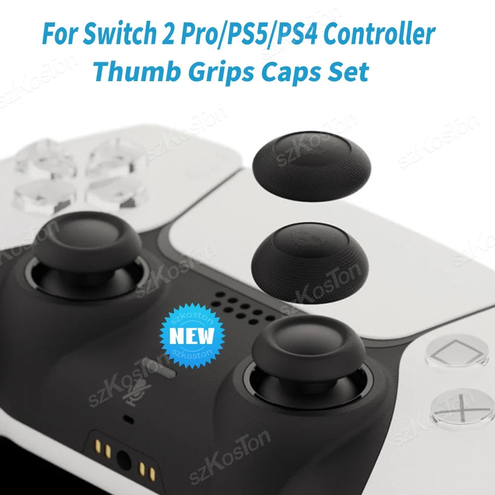 4PCS Joystick Cap Thumb Grips for Switch 2 Pro PS5 PS4 Controller | Gamepad Stick Cover Set
