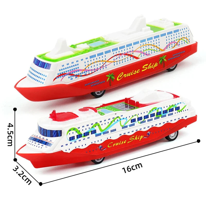 1PC Cruise Boat Ship Model | Pull Back Sliding Steamship Gliding Toy Gift